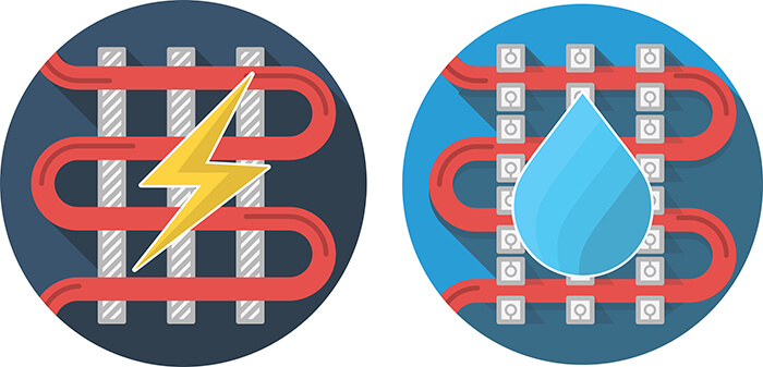 Electric and Hydronic (Hot Water) Radiant Heating